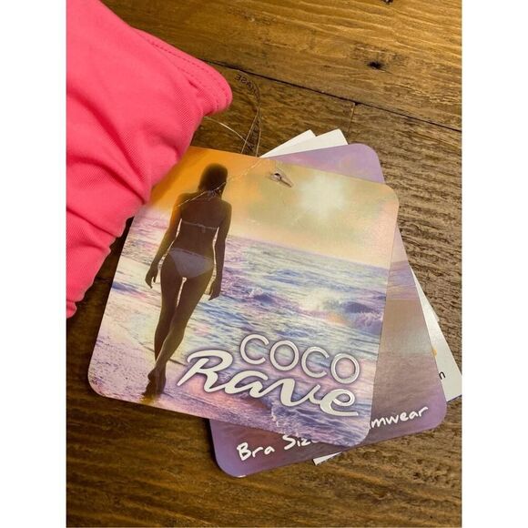 Coco Rave XL 38B/C Rhea Convertible Wrap Underwire Bikini Top Pink NWT - Picture 2 of 6